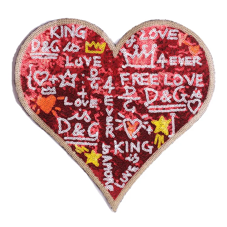 

10pcs New heart sequins love embroidery sew on for cloth patch Accessories