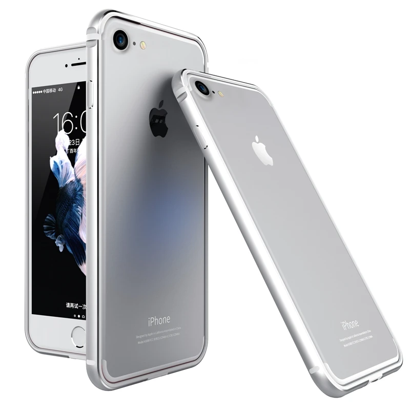 Для iPhone 7 8 Plus чехол модный роскошный гибридный алюминиевый TPU силиконовая рамка