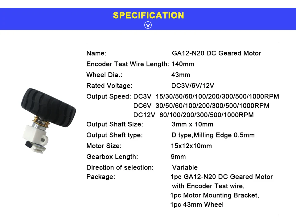 LUPULLEY GA12 N20 Micro Шестерни редуктор двигатель постоянного тока с датчиком Тесты кода лоток 3/6/12 В, 15/30/50/200/300/500/1000 об./мин. монтажный кронштейн