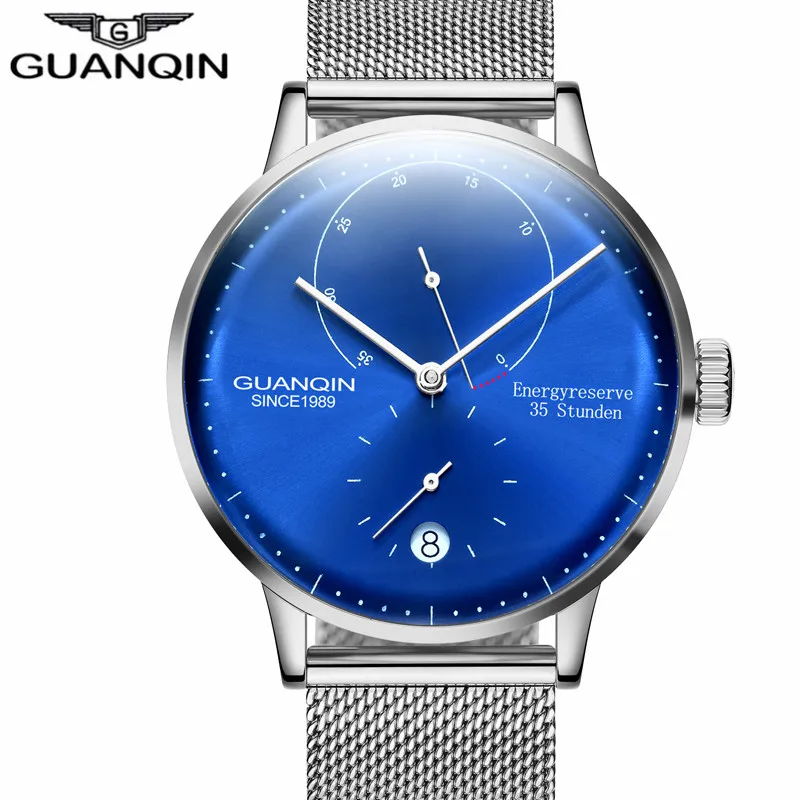 GUANQIN Newest Watch Men Top Brand Luxury Business Automatic Date Mesh Strap Watches Waterproof Mechanical Wristwatch | Наручные часы