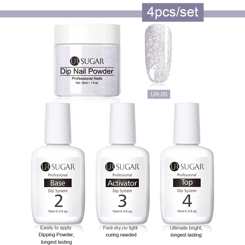 UR SUGAR Nail Art Dipping Nail Powder Color Natural Dry Without Lamp Nail Dipping System Powder Nails Decoration