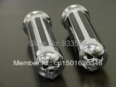 Ручки с черепом 1 &quotдля Honda Goldwing GL 1500 1800 Shadow 750 1100 VT VTX 1300 Kawasaki Vulcan VN 500 800 900 1600 2000|skull