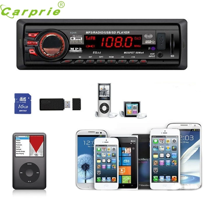 Carprie автомобильный bluetooth стерео Aux Вход USB/SD/FM MP3 приемник игрока в тире 8268 Jun.17 |