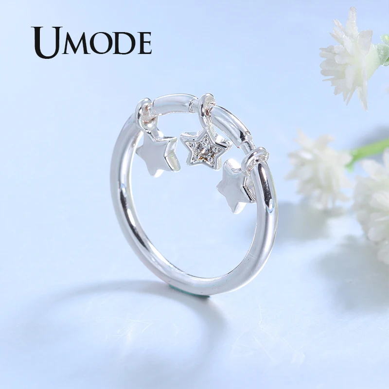 Женские кольца с подвеской в виде собачьей лапы и цветка UMODE роскошные свадебные