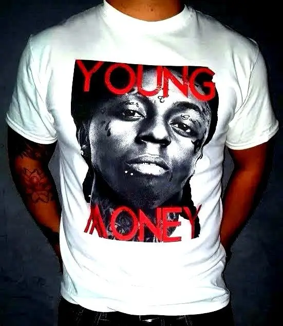 Футболка LIL WAYNE YOUNG MONEY Классическая футболка! Дельта короткий рукав|Мужские