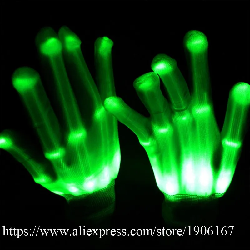 Модные светодиодные перчатки Colorfu одна пара светящиеся новинка товары вечерние