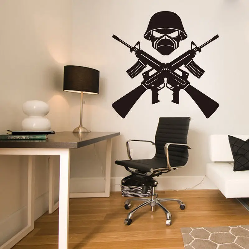 

Art Decor AK-47 Weapon Soldier Removable Vinyl Quote Wall Sticker Decal Boys Room Bedroom Decor D764