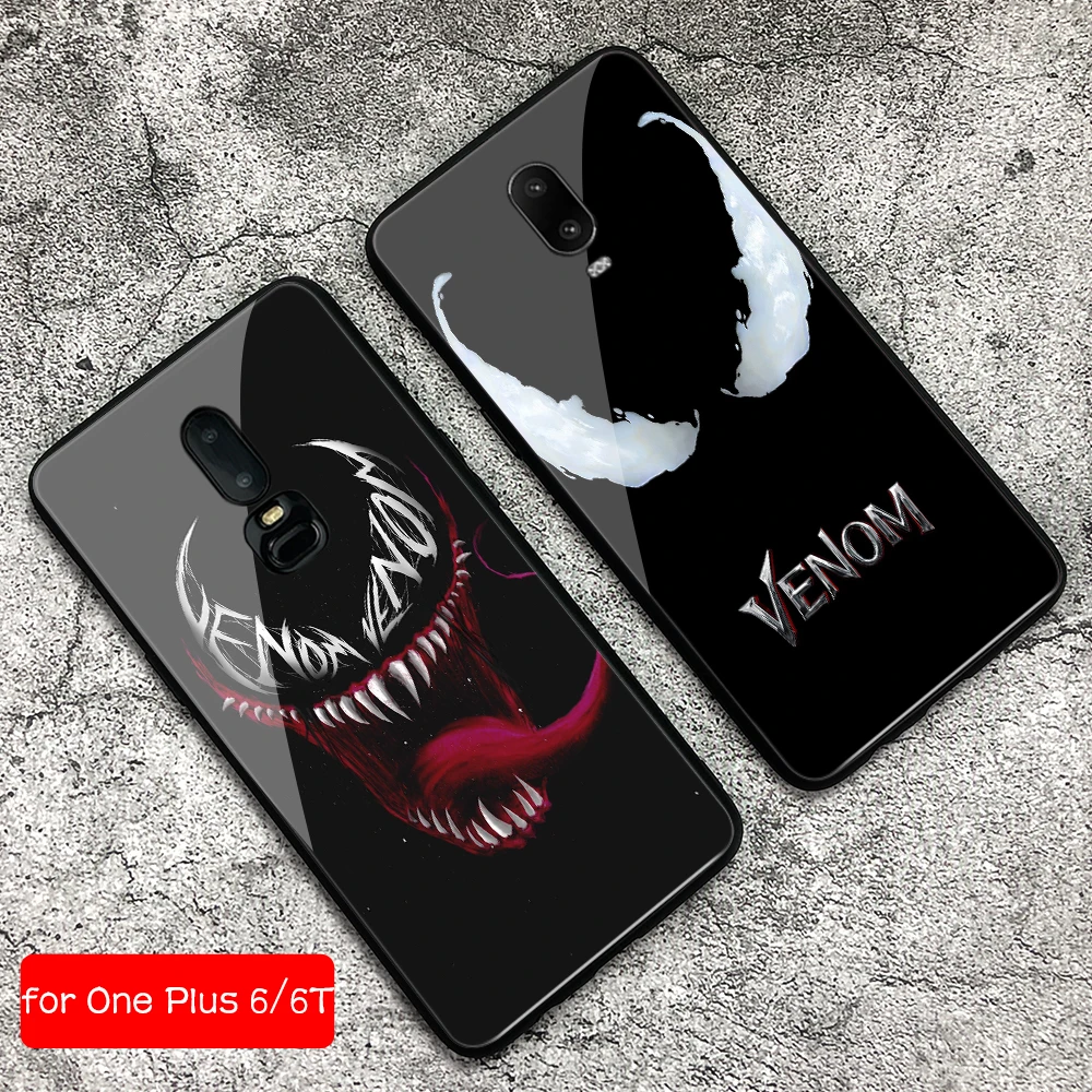 Чехол видоискатель для OnePlus 6 t чехол Venom seвозы One Plus задняя крышка из закаленного
