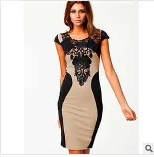 2014 Time-limited Freeshipping Natural Broadcloth Sheath New Hit Color Embroidered Collar Sexy Slim Dress/free Shipping/m-xl/ | Женская