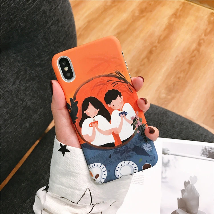 LACK прекрасный мультфильм Пары чехол для телефона для iphone XS Max чехол для iphone X XR 8 7 6 S Plus задняя крышка красочные Жесткие ПК-Чехлы