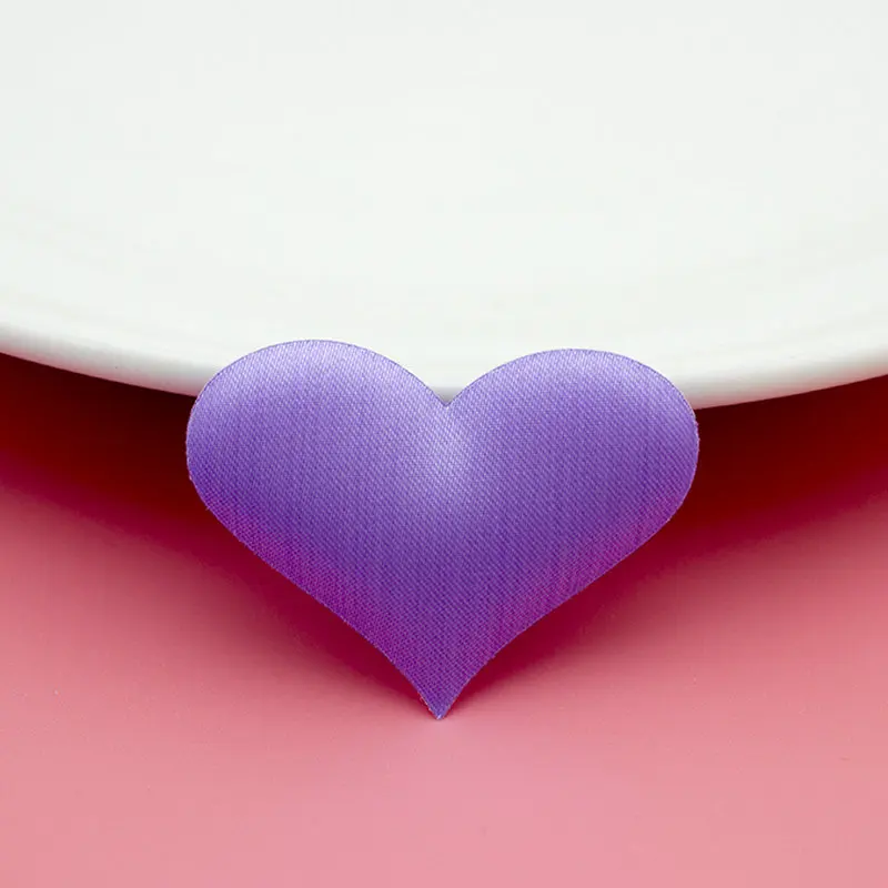 

200 шт., 5 см, мягкая ткань, аппликации в форме сердца-лаванда, цвет слоновой кости, красный-2 дюйма, искусственный конфетти для свадьбы, украшен...