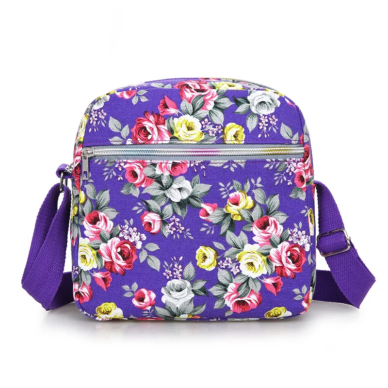 Женская Цветочная сумка через плечо милая розовая из 100% хлопка вместительная для