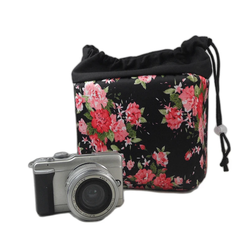 Чехол для камеры Dslr с цветочной вставкой противоударный мягкий защитный
