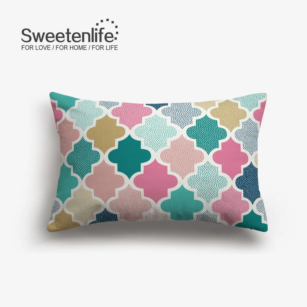 SL0363-L Sweetenlife 45x45 см наволочка для подушки креативные геометрические декоративные подушки высокое качество белая льняная ткань Подушка для стула - Цвет: SL0363-L