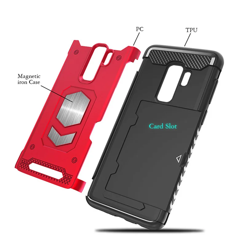 Противоударный чехол YHBBCASES с отделением для карт телефона Samsung Note 9 8 Чехлы