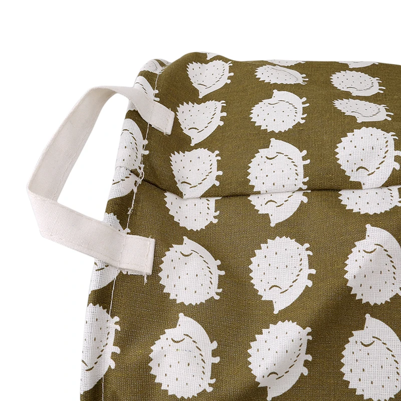 Waterproof Canvas Basket Tree Bear Hedgehog Printed Cotton Linen Washing Clothes Storage Folding Box | Дом и сад