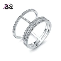 be 8 simple style top quality crytal cz pave white gold color rings for women fashion party jewelry anillos mujer r115