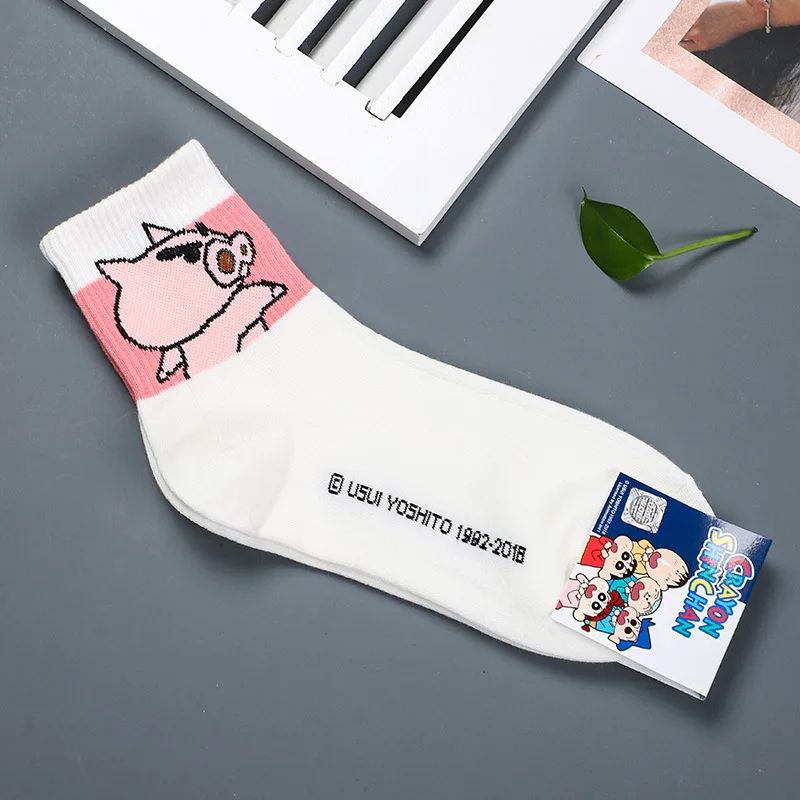 11 Полосатые Носки с рисунком из мультфильма Crayon Shin chan Toru Kazama Nohara Himawari dog, милые забавные женские носки, весенне-осенние хлопковые короткие носки - Цвет: 11