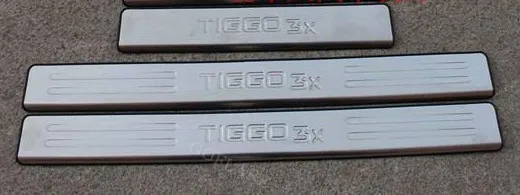 Goflash автомобильный Стайлинг для Chery Tiggo 3X аксессуары из нержавеющей стали защита порога автомобильной двери пороги Накладка защита порогов - Цвет: exterior 4 piece