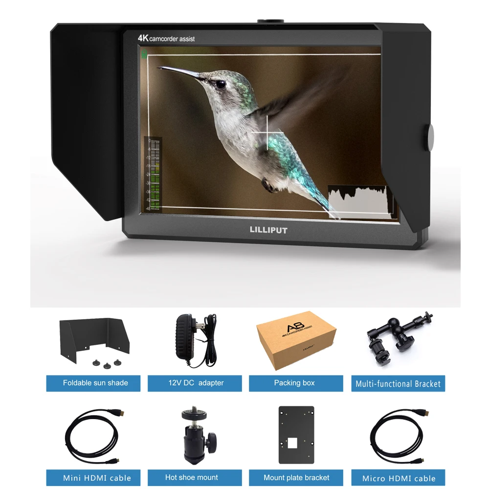 Lilliput A8 Ultra Full HD 4K 1920x1200 8 9 &quotПолевой монитор HDMI тонкий IPS 3D-LUT видео для DSLR камеры -