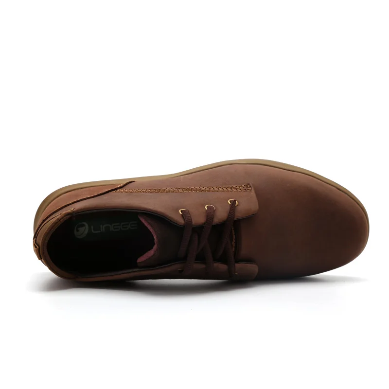 LINGGE мода ботинки мужские 2017 Настоящая кожа резиновые сапоги Бренд Мужчины