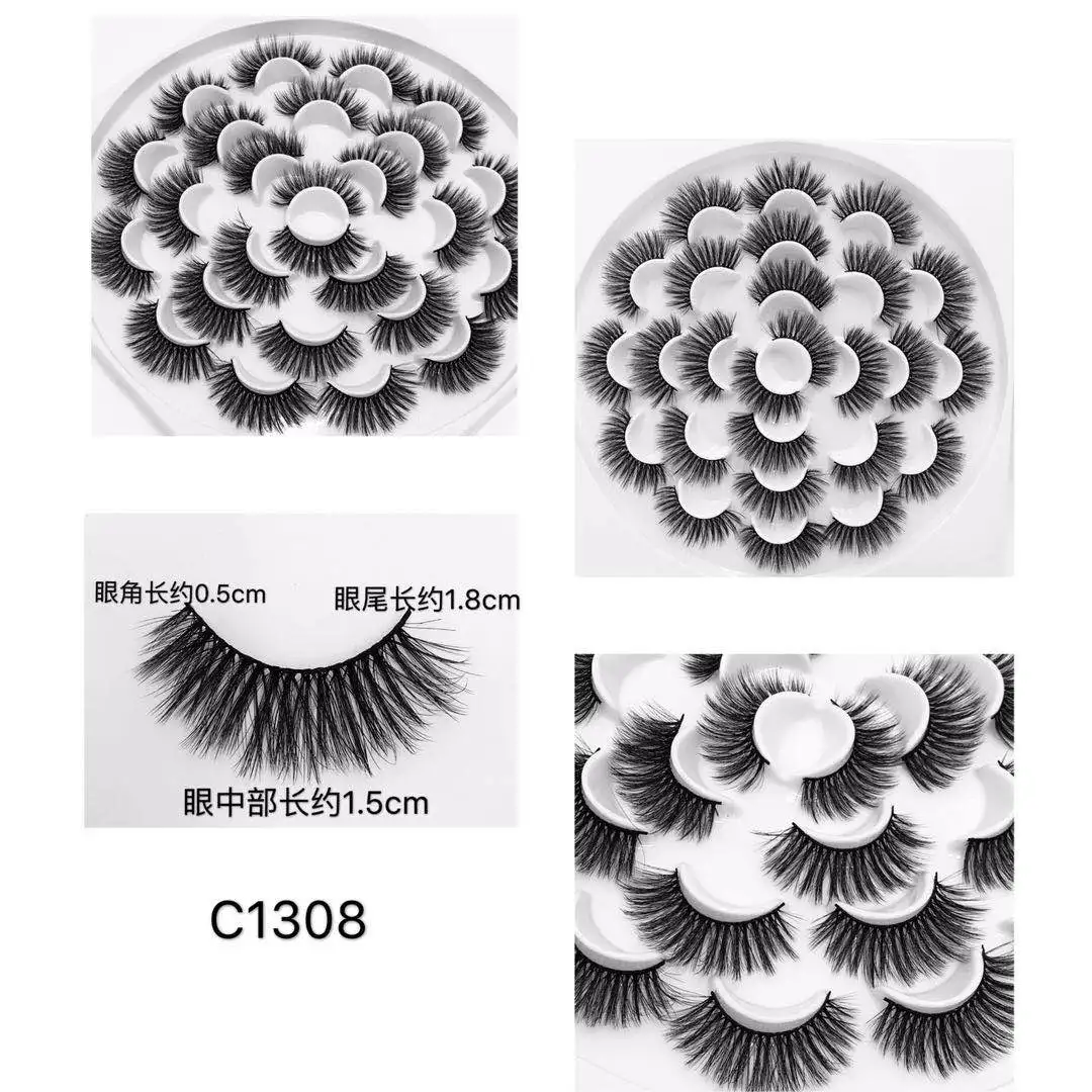3/5/7/13Pairs3D норки волосы Накладные Eyelashes15-25 мм ресницы толстые длинные тонкие пышная Праздничная не тестировано на норковые ресницы инструменты для макияжа