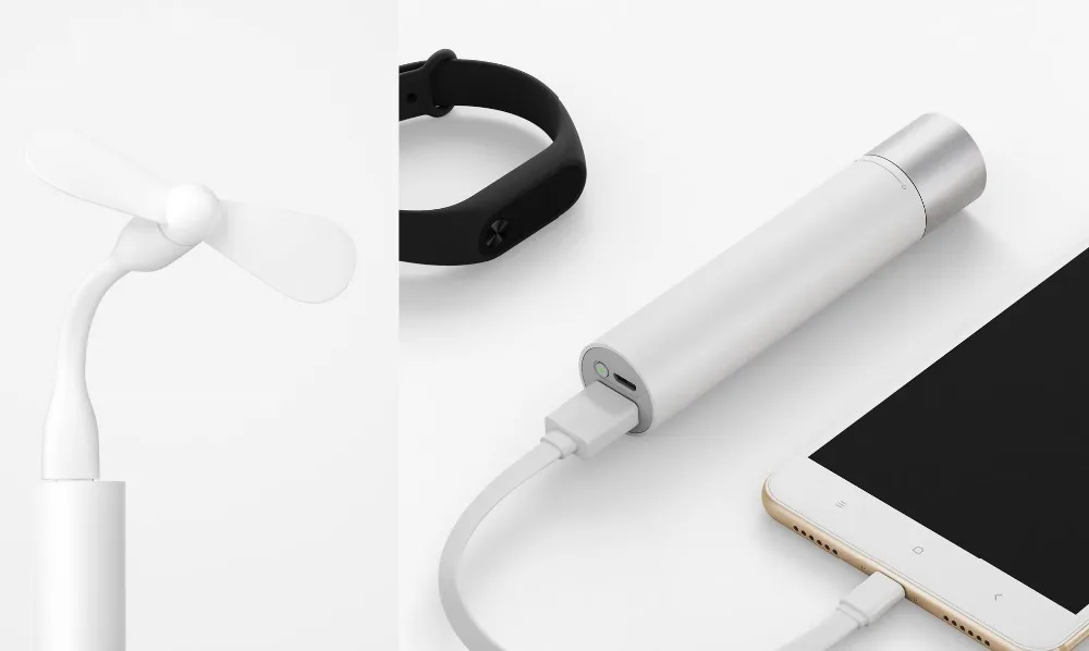 Xiaomi Портативный фонарик 3350mAh USB Chargin11 Регулируемые режимы яркости Вращающаяся