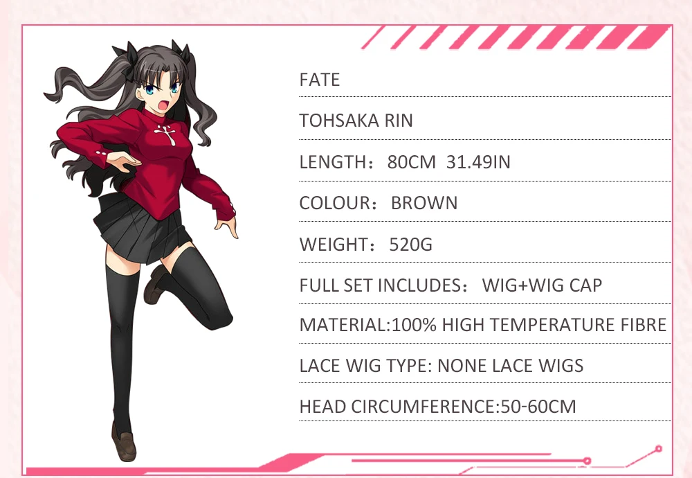 AniHut Tohsaka Rin парик Fate Grand Order косплей парик Fate Stay Night Косплей волосы Tohsaka Rin черные длинные прямые женские волосы