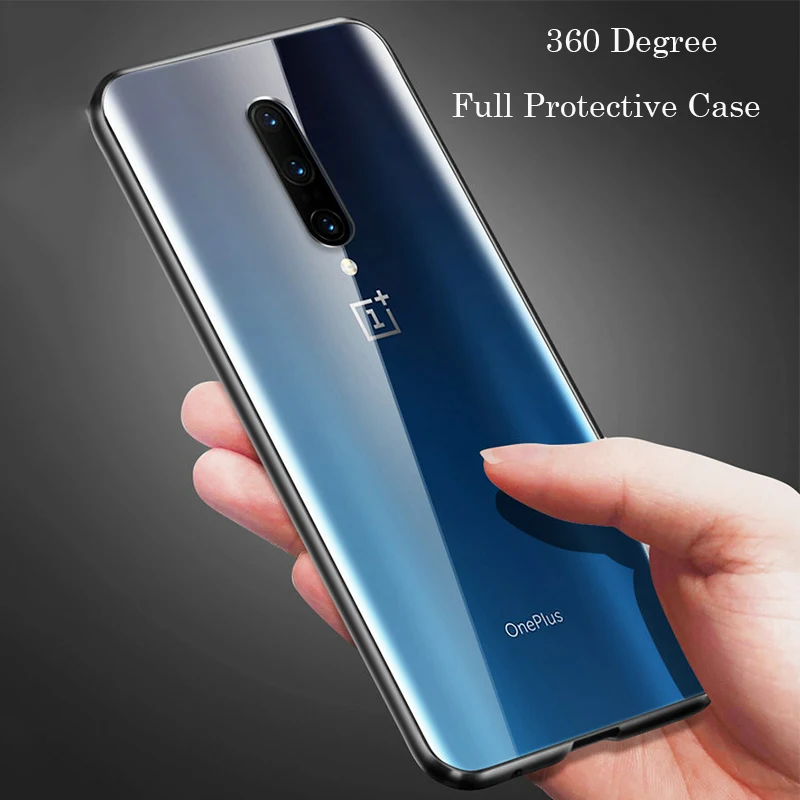 360 Полный Магнитный чехол для телефона Oneplus 9 7 Pro Coque Алюминий металлический каркас
