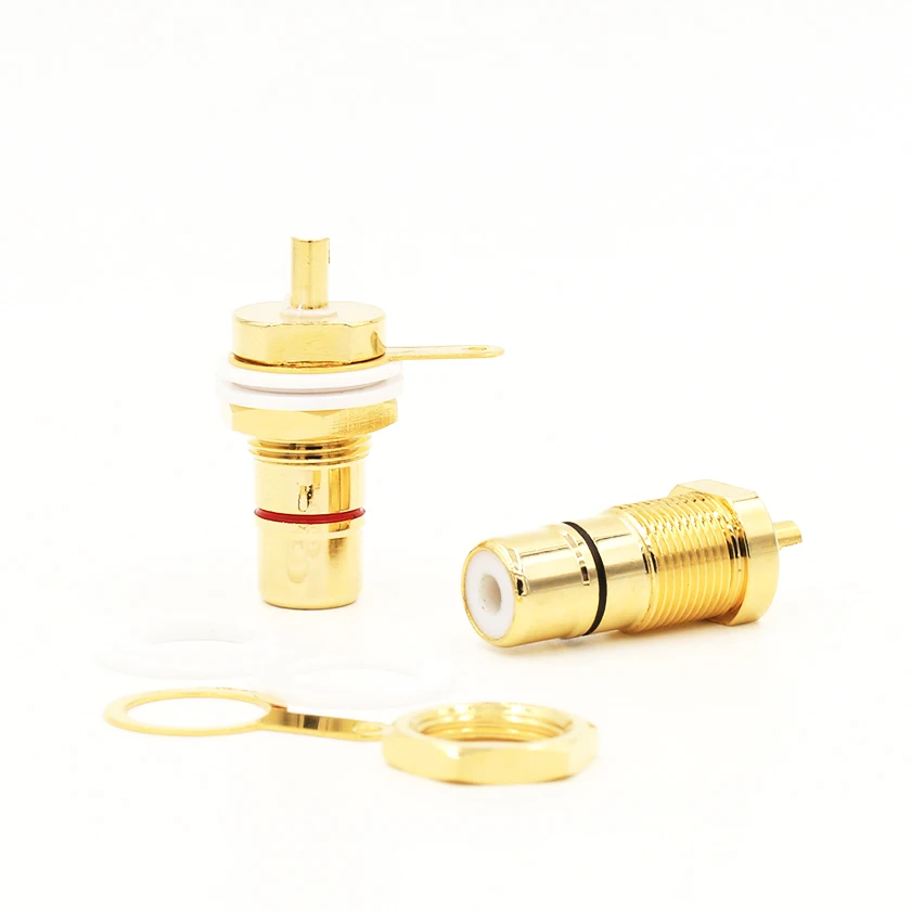 8pcs RCA Female Connector Gold Plated Socket Solder Panel Mount Chassis Speaker Plug Amplifier Terminal | Электроника
