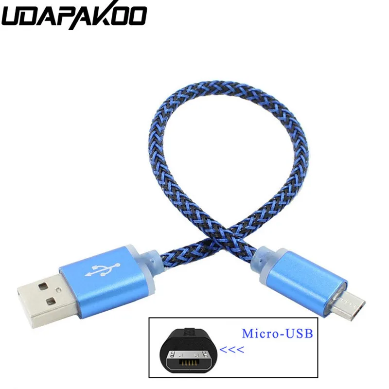 20 см прочная короткая оплетка Micro USB зарядное устройство для Samsung Galaxy S6 edge s7 On7 2016 J6