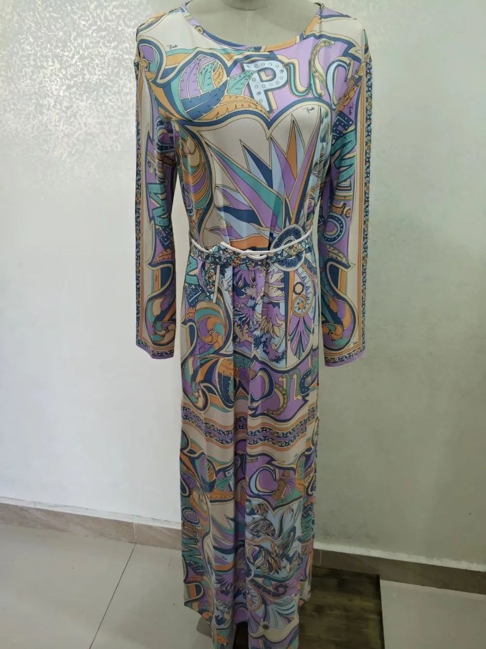 Epucci модные дизайнерские Роскошные Макси-Платья женские с длинным рукавом