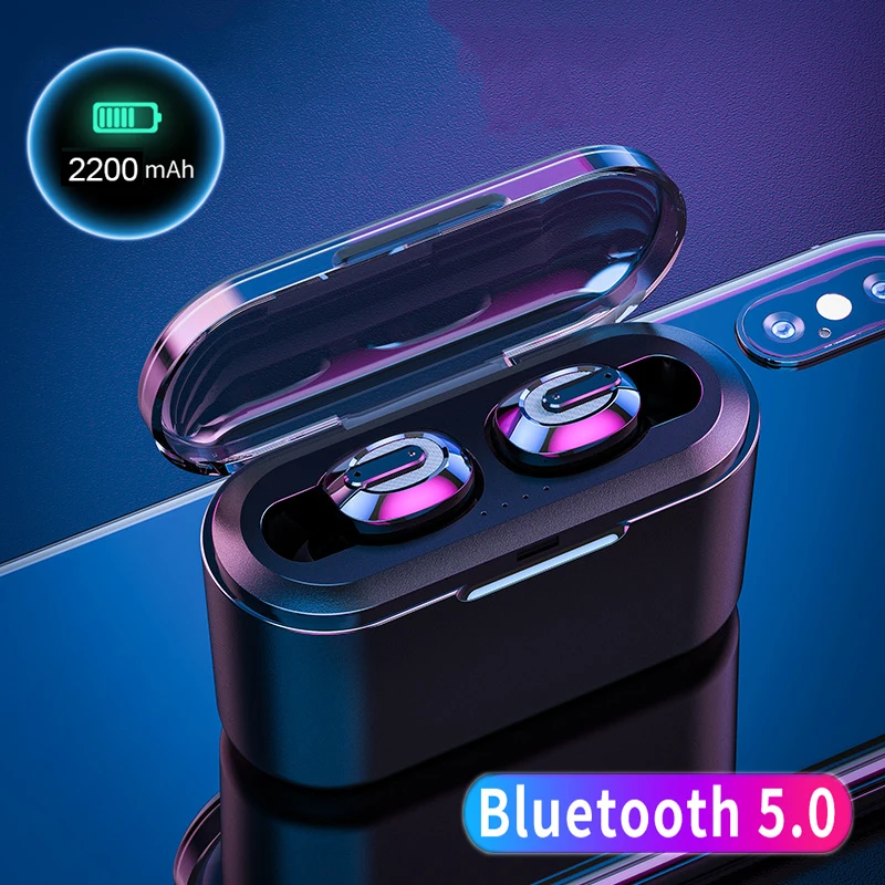TWS True беспроводные наушники стерео Bluetooth 5,0 наушники мини TWS водонепроницаемые головные уборы с 2200 мАч банк питания может заряжать телефон