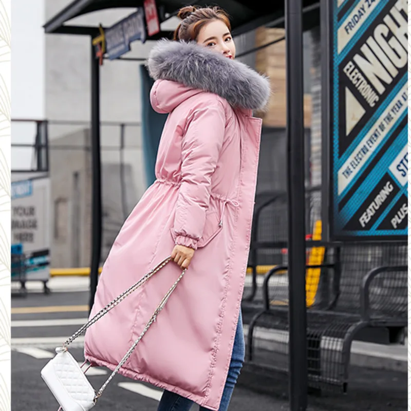 2018 Высококачественная теплая зимняя куртка с капюшоном и меховым воротником