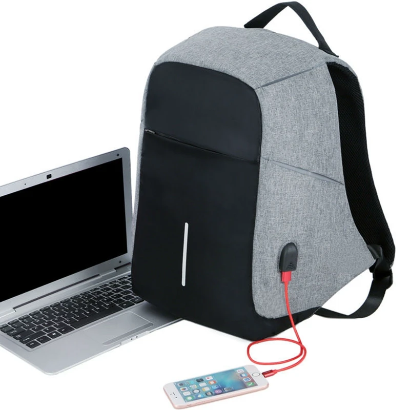 Мужской рюкзак с защитой от кражи для ноутбука 15 6 USB зарядкой