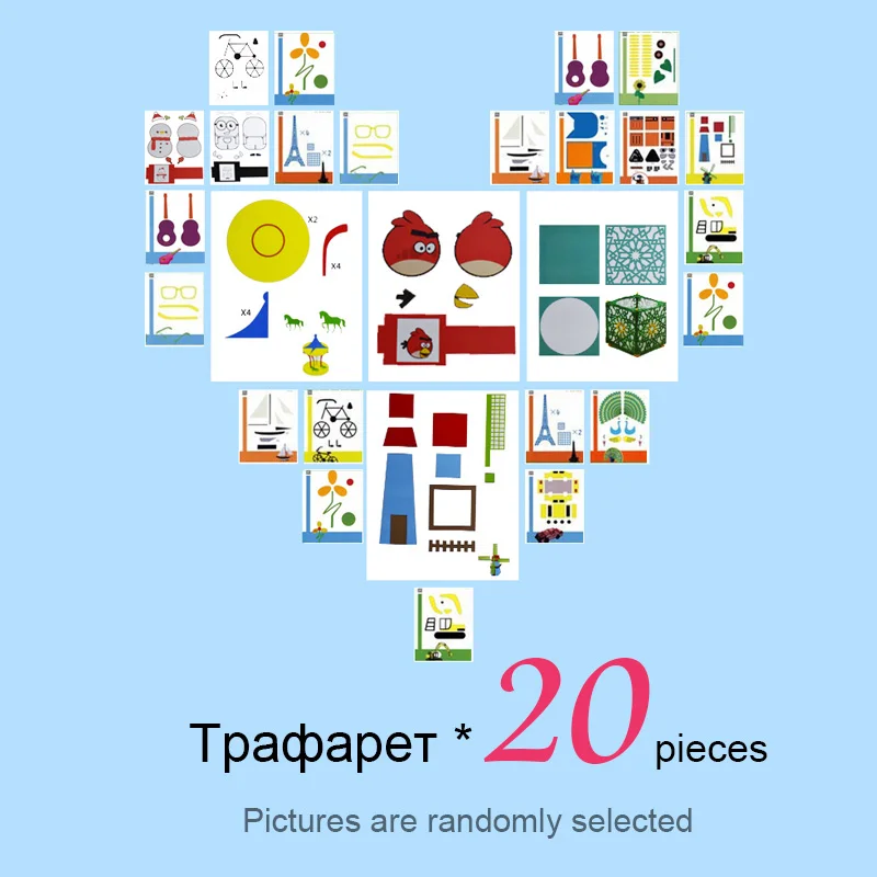 Трафареты для 3D форме пера доска для 3D-принтеры ручка 10/20/30 распечатки печати Шаблоны для ручка 3 D модель pen-3d случайным образом - Цвет: 20