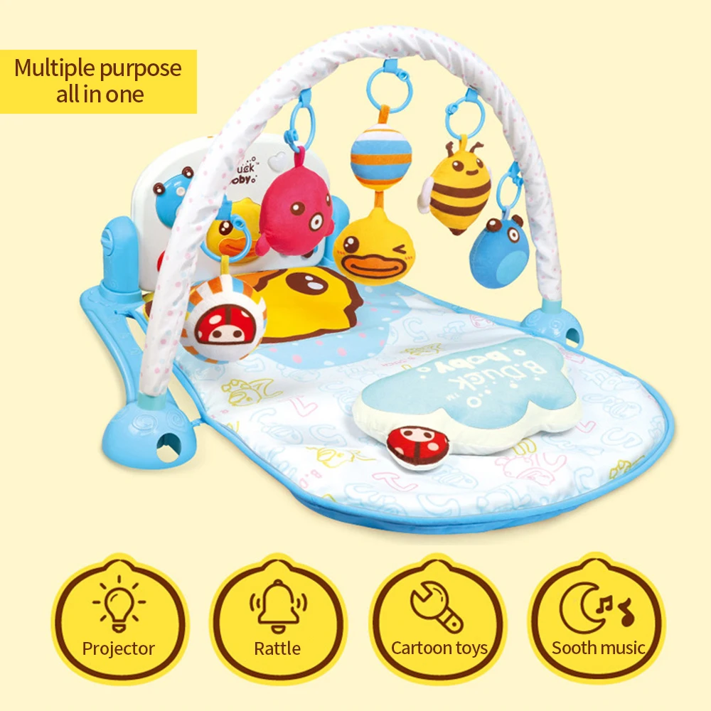Синий детский игровой коврик Removale пианино для игр в тренажерном зале с
