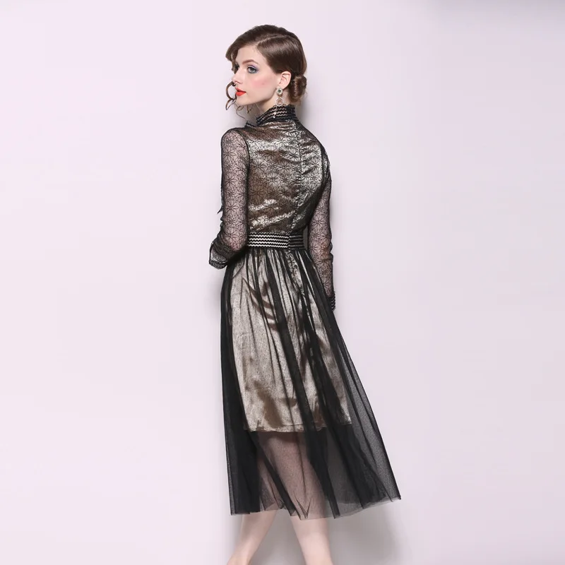 Женское осеннее платье с длинным рукавом robe femme 2018 женские вечерние платья