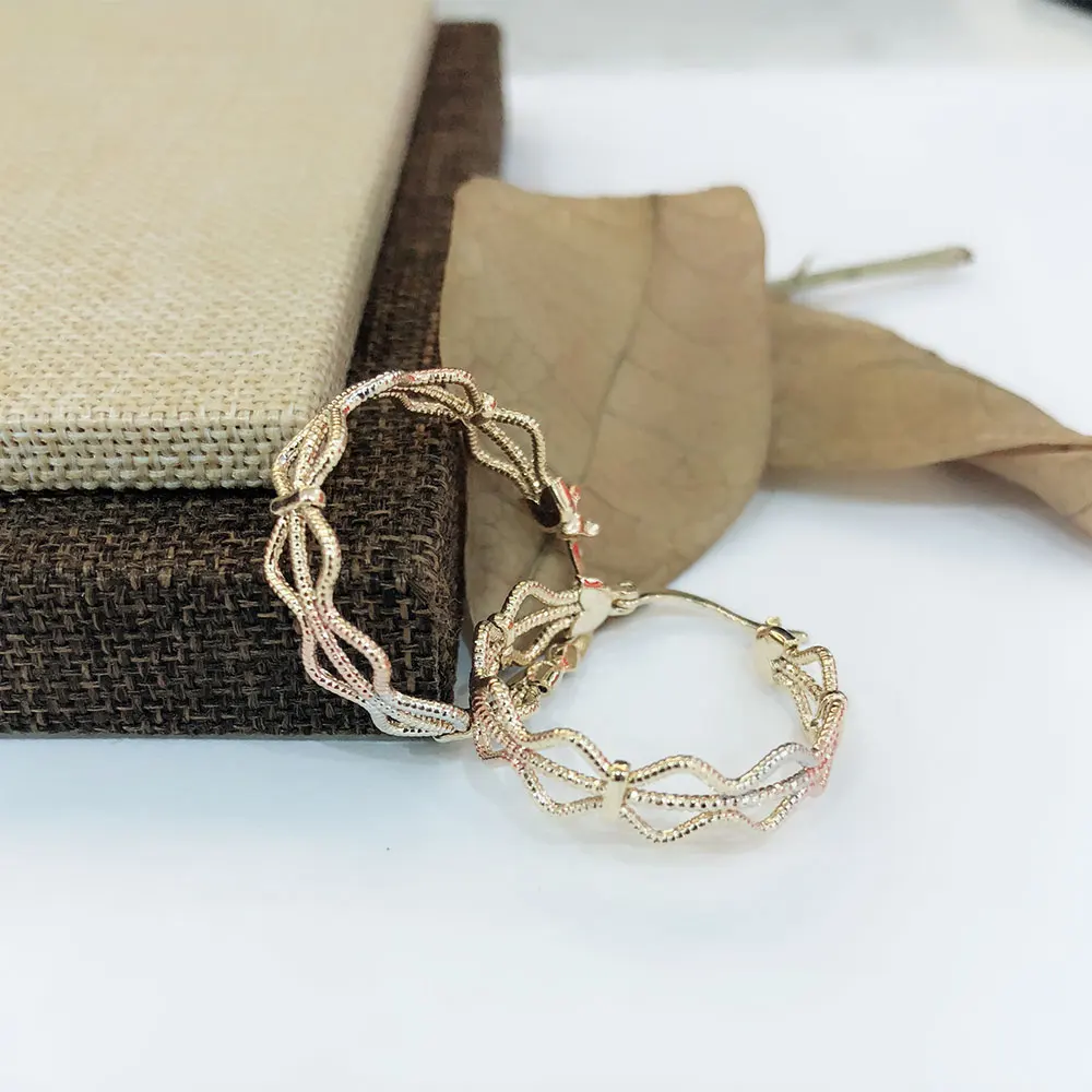 Viennois Large Twisted Circle Hoop Earrings For women Round Rose Gold Mix Color Fashion Jewelry | Украшения и аксессуары