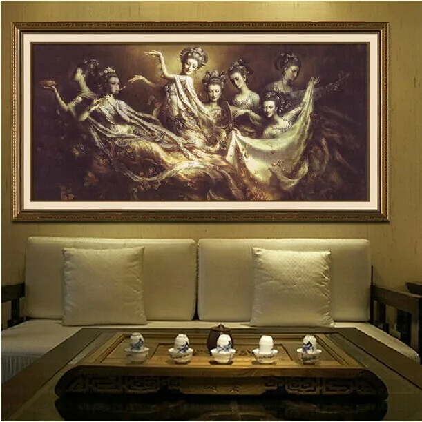 Вышивка пакет роскошный набор крестиков ангелы группа танец большой размер: