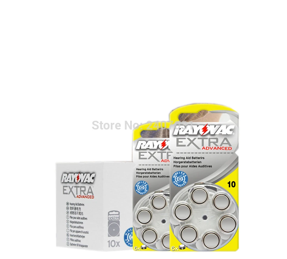 

60 PCS Rayovac Extra Performance Hearing Aid Batteries. Zinc Air 10/A10/PR70 Battery for BTE/RIC sound amplifier Hearing aids