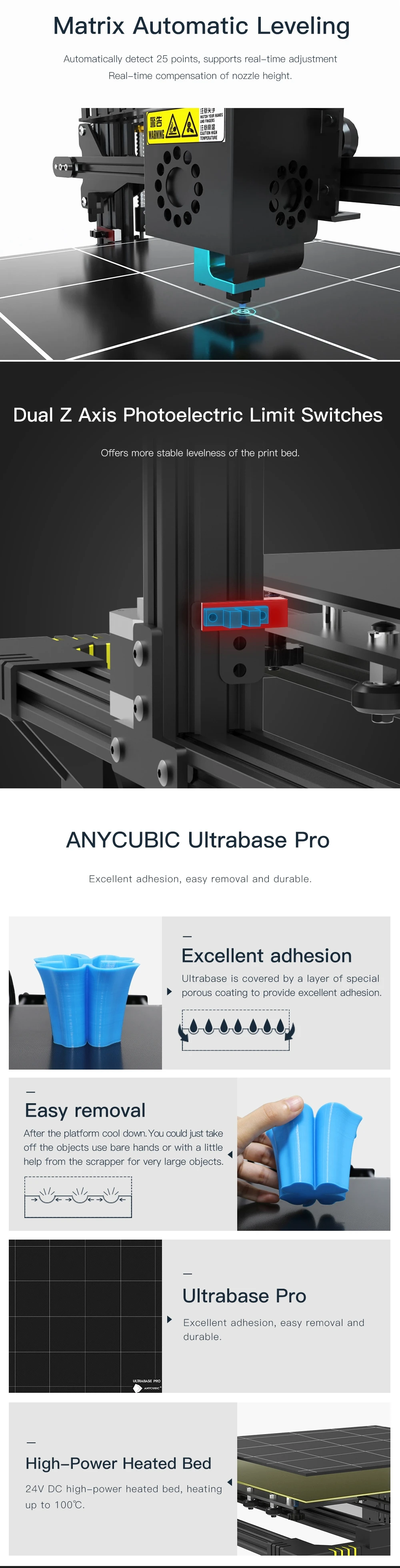 ANYCUBIC Chiron Newet 3d принтер комплект с зажимами размера плюс ultracase экструдер экран Dual Z Axisolor обновленный Impresora 3d Drucker