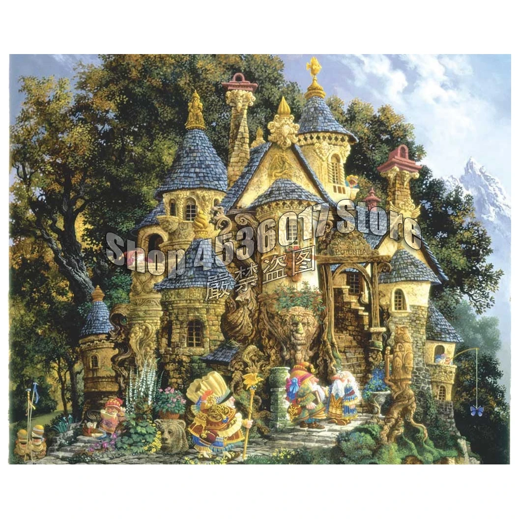 

5D DIY Diamond painting Cross stitch College of Magical Knowledge Full Square Diamond embroidery Castle & Palace Diamond mosaic