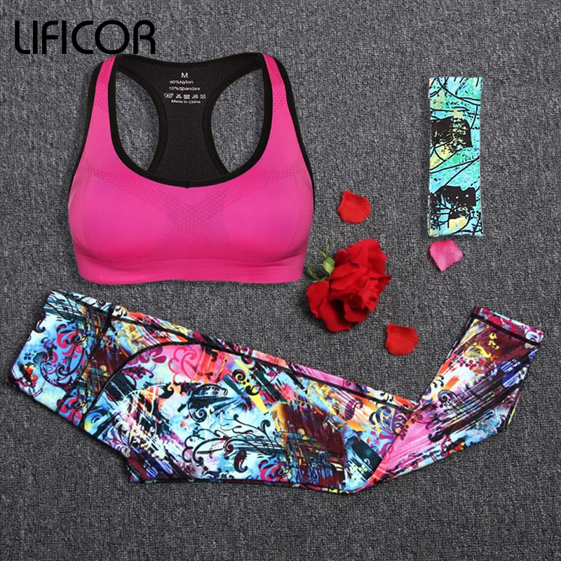 Комплекты для йоги спортивная одежда женский спортивный костюм фитнеса Капри