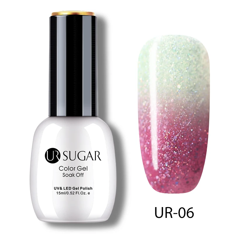Ur Sugar, меняющий цвет, Гель-лак для ногтей, термостойкий УФ-Гель-лак, 3 слоя, впитывается, для маникюра, украшения ногтей, 15 мл - Цвет: 6