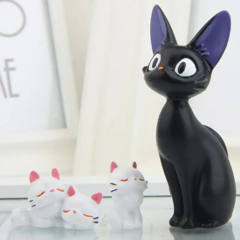 3 шт./компл. мультяшная кавайная фигурка белого кота черного Miniatus животные Gigi Diy