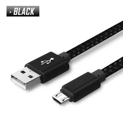 Black Micro usb 1/2/3 м микро USB кабель Зарядное устройство зарядный провод шнур для huawei honor 9 lite 9i 8 lite 2 8x макс 7 7c 7a pro 7x 6a 6 plus LG нейлон - Цвет: Black Micro usb