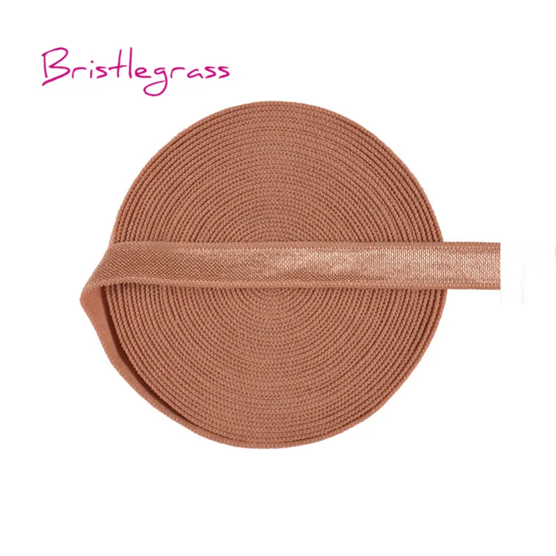 Pecan Brown BRISTLEGRASS 5 Ярд 3/" 10 мм твердые блестящие не откидные эластичные спандекс атласная лента бюстгальтер ремень платье с повязкой кружевной отделкой DIY шитье - Цвет: Pecan Brown