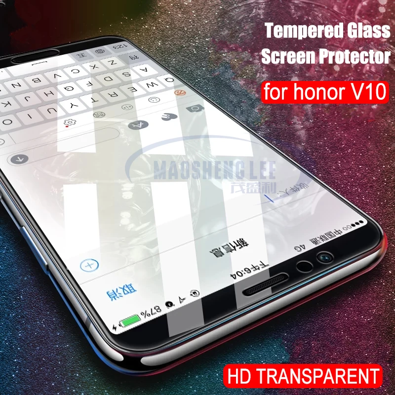 2 шт./лот, полностью закаленное стекло для huawei honor V10, защита экрана 0,26 мм, 9 H, взрывозащищенное стекло для huawei honor v10 view 10