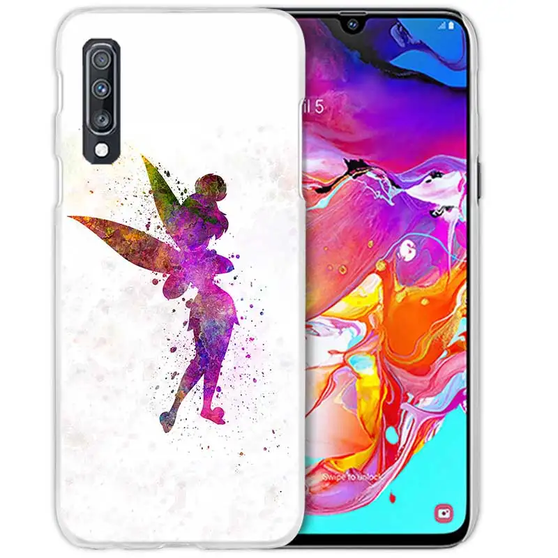 Венди Tinkerbell чехол для samsung Galaxy A50 A70 A20e A40 A30 A20 A10 A8 A6 плюс A9 A7 жесткий прозрачный чехол с держателем телефона Coque